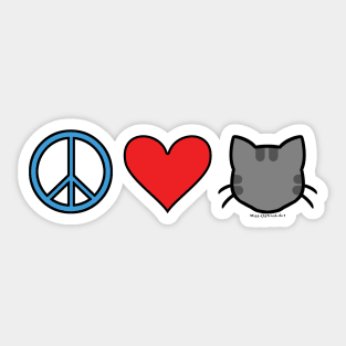 Peace Love Cats - Grey Sticker